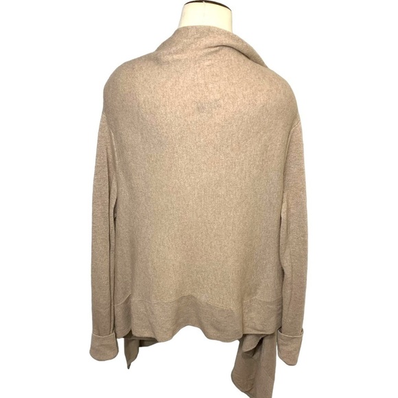 L'officiel Beige Open Knit Cardigan Sweater Lambswool Cashmere Angora Wrap Sz S - Picture 4 of 14